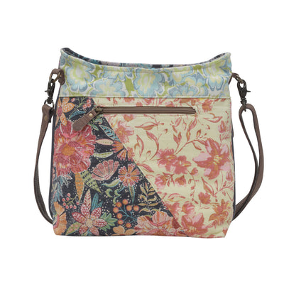 Explore More Collection - Myra Le Fleur Bel Cowgirl Shoulder Bag - Multi-Floral Print Crossbody with Leather Straps for Everyday Western Flair