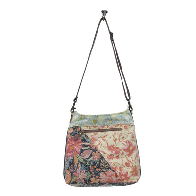 Explore More Collection - Myra Le Fleur Bel Cowgirl Shoulder Bag - Multi-Floral Print Crossbody with Leather Straps for Everyday Western Flair