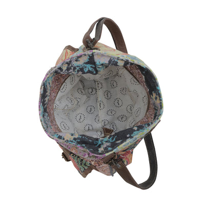 Explore More Collection - Myra Le Fleur Bel Cowgirl Shoulder Bag - Multi-Floral Print Crossbody with Leather Straps for Everyday Western Flair