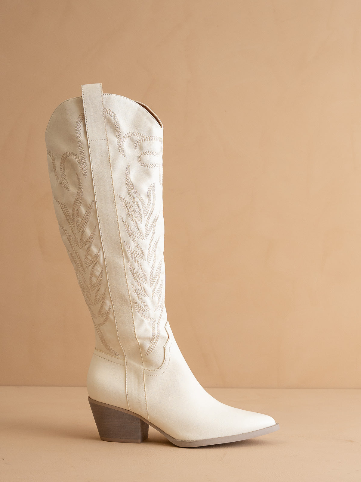 Explore More Collection - The Samara | White Cowgirl Embroidered Tall Boot