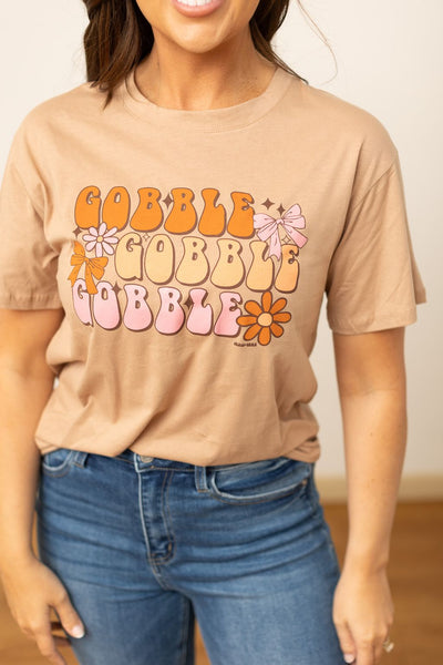 Explore More Collection - Gobble Gobble Gobble on Taupe Crewneck