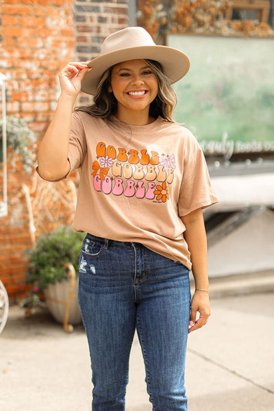 Explore More Collection - Gobble Gobble Gobble on Taupe Crewneck