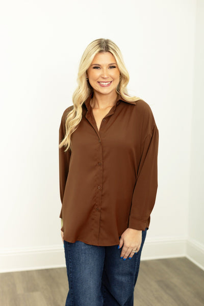 The Kathryn Button-Up, Brown