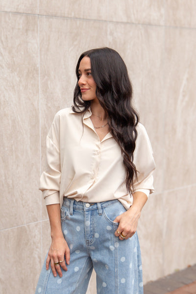 Kathryn Classic Button-Up, Ivory