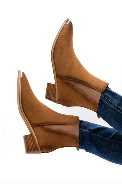 Explore More Collection - Wylie Suede Ankle Boot in Tan