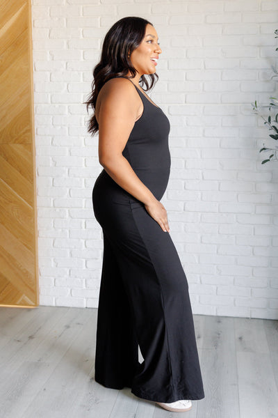 Explore More Collection - Shavasana Everyday Wide Leg Jumpsuit in Black