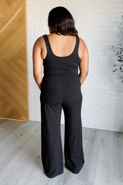 Explore More Collection - Shavasana Everyday Wide Leg Jumpsuit in Black