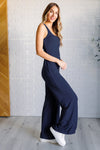 Explore More Collection - Shavasana Everyday Wide Leg Jumpsuit in Navy