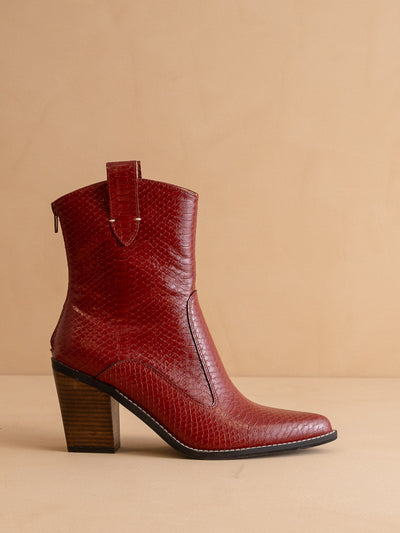 Explore More Collection - The Tara | Red Two Paneled Western Cowgirl boot