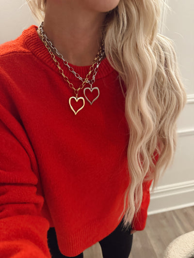 Explore More Collection - LARGE OPEN HEART NECKLACE