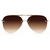 Explore More Collection - Smaller Megan 2 - Faded Brown Metal Aviator Sunglasses