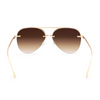 Explore More Collection - Smaller Megan 2 - Faded Brown Metal Aviator Sunglasses