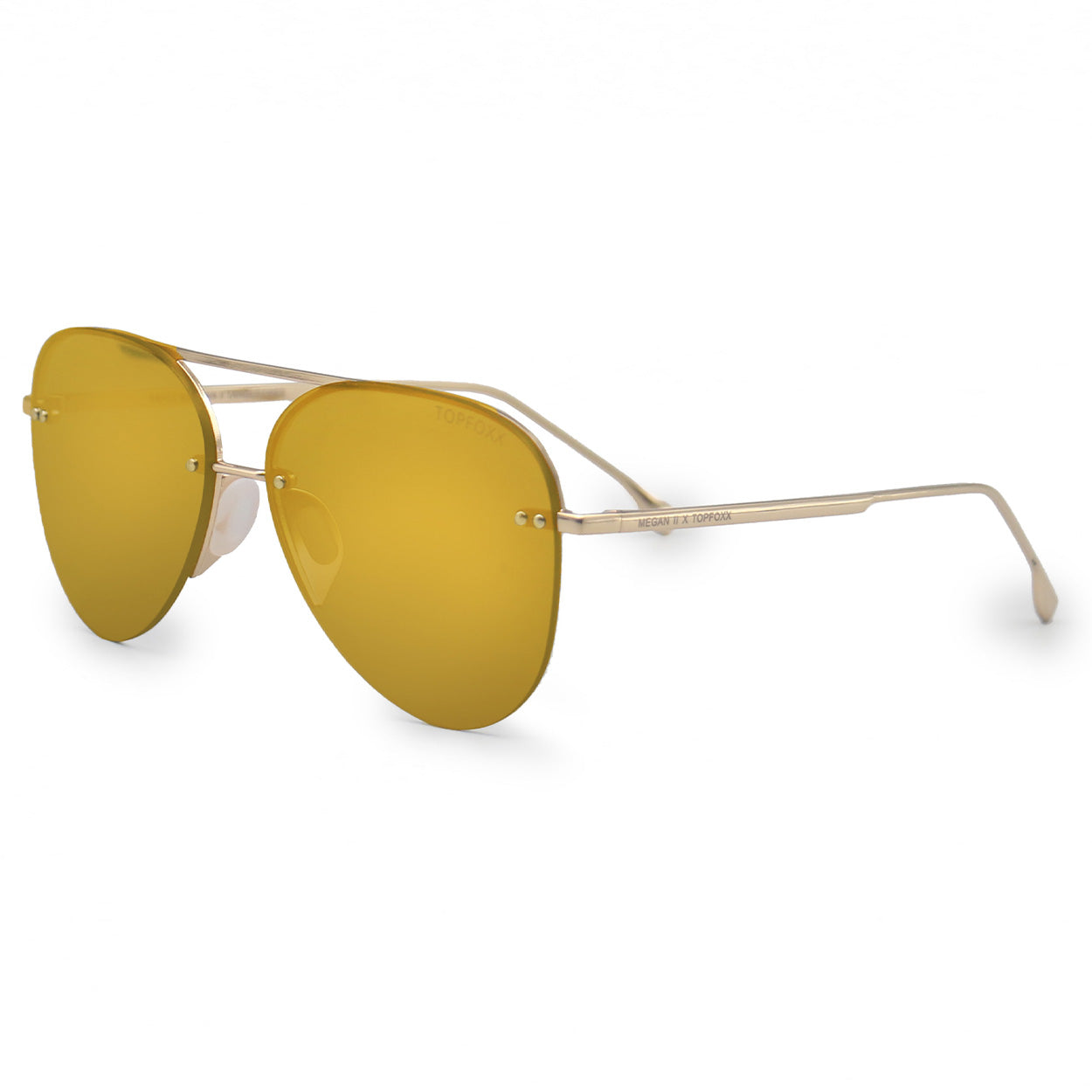 Explore More Collection - Smaller Megan 2 Mirrored Bronze - Tangle Free Aviator Sunglasses