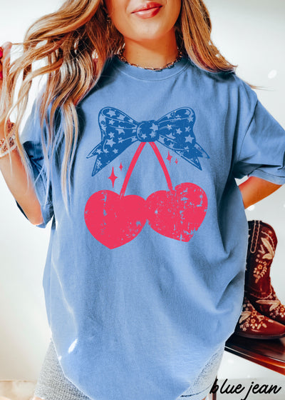 Cherry Coquette Stars Tee *5 Colors (S-3X)