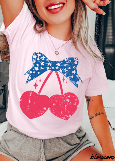 Cherry Coquette Stars Tee *5 Colors (S-3X)