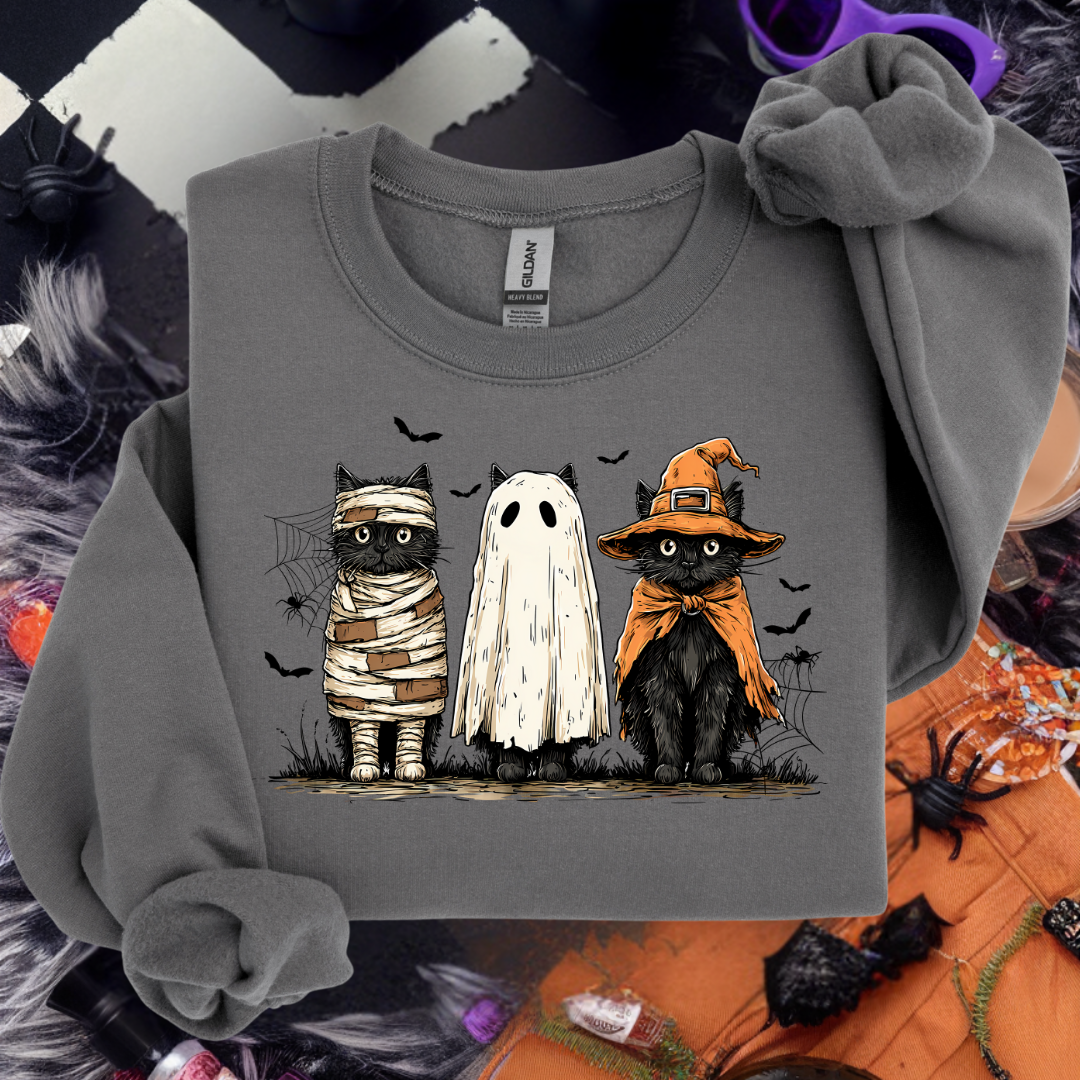 Explore More Collection - Spooky Cats Graphic Crewneck
