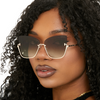 Explore More Collection - Vixen - Brown Lens Gold Frame Metal Cateye Sunglasses