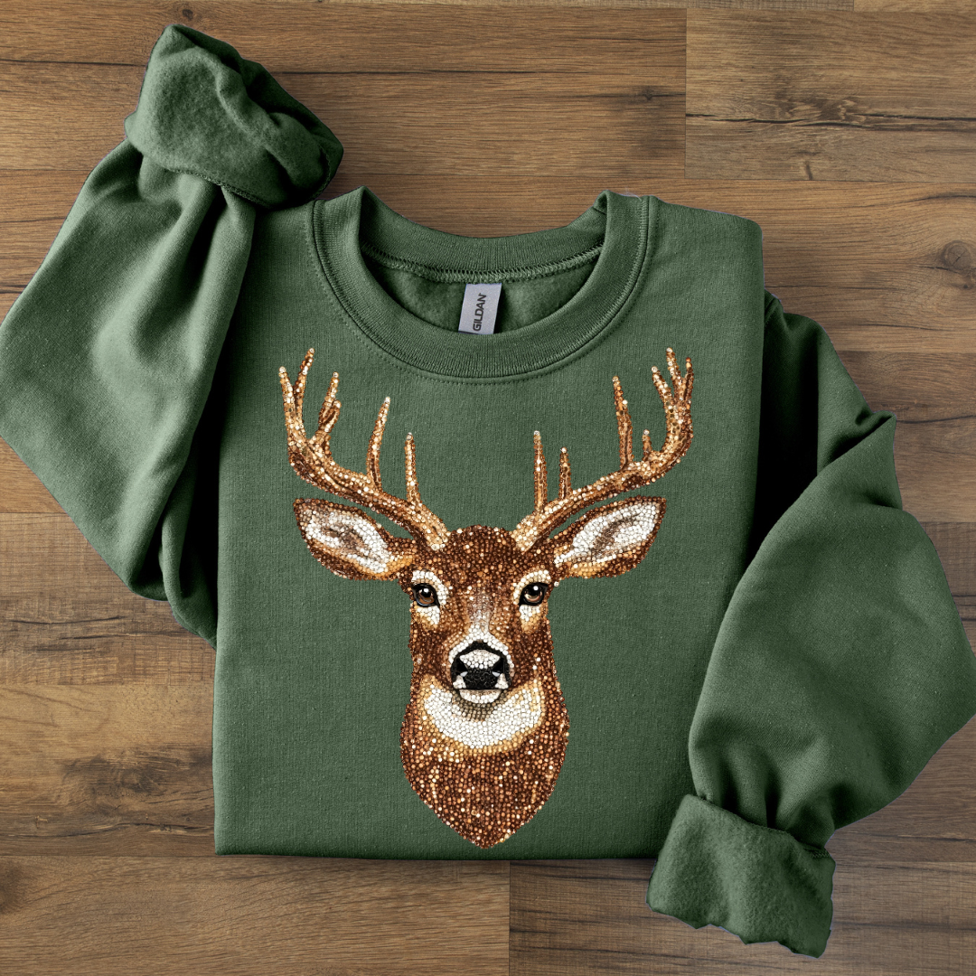Explore More Collection - Sequin Buck Crewneck