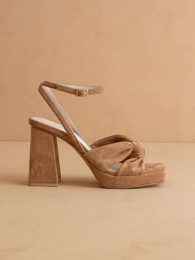 The Zoey | Almond knotted band platform  heel