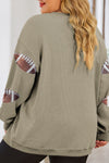 Explore More Collection - Plus Size Sequin Football Dropped Shoulder Sweatshirt