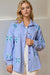 Explore More Collection - Double Take Full Size Sequin Bow Button Up Shacket