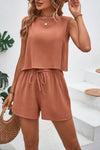 Explore More Collection - Round Neck Top and Drawstring Shorts Set