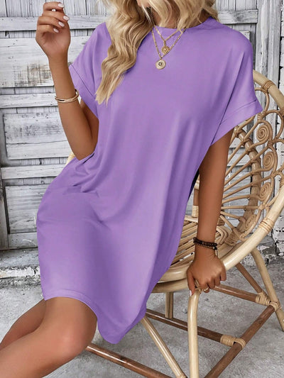 Explore More Collection - Round Neck Short Sleeve Mini Dress