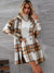 Explore More Collection - Plaid Button Up Long Sleeve Coat and Skirt Set