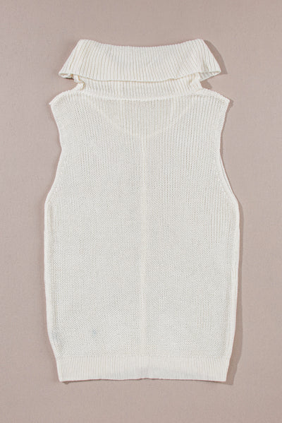 Explore More Collection - Central Seam Turtleneck Sleeveless Sweater Vest