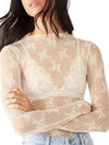 Explore More Collection - Lace Mock Neck Long Sleeve Blouse