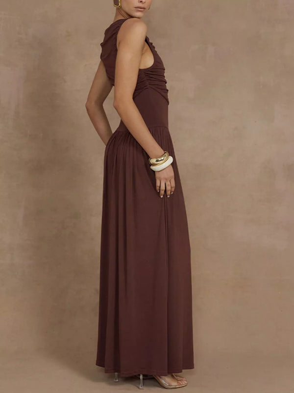 brown shuhu maxi dress sleeveless Buy Chocolate Brown Sleeveless Textured Ruched Maxi Dress from Next USA