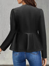 Explore More Collection - Peplum Zip Up Long Sleeve Jacket