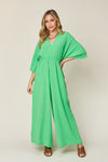 Explore More Collection - Double Take Full Size Half Sleeve Wide Leg Jumpsuit