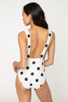 Explore More Collection - Marina West Swim Beachy Keen Polka Dot Tied Plunge One-Piece Swimsuit