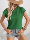 Explore More Collection - Round Neck Cap Sleeve Blouse