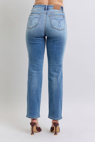 Explore More Collection - Judy Blue Full Size Wash Thermal Straight Jeans with Pockets