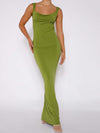 Explore More Collection - Backless Wide Strap Maxi Dress