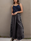 Explore More Collection - Drawstring Ruffled Wide Leg Jeans