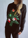 Explore More Collection - Christmas Tree Round Neck Long Sleeve Sweater