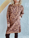 Explore More Collection - Leopard Round Neck Long Sleeve Sweater