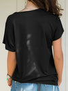 Explore More Collection - Asymmetrical Neck Short Sleeve T-Shirt