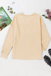 Explore More Collection - Pocketed Round Neck Long Sleeve Top