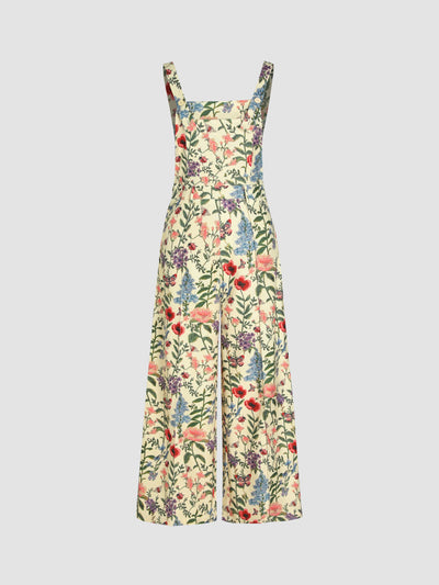 Explore More Collection - Floral Wide Leg Overalls