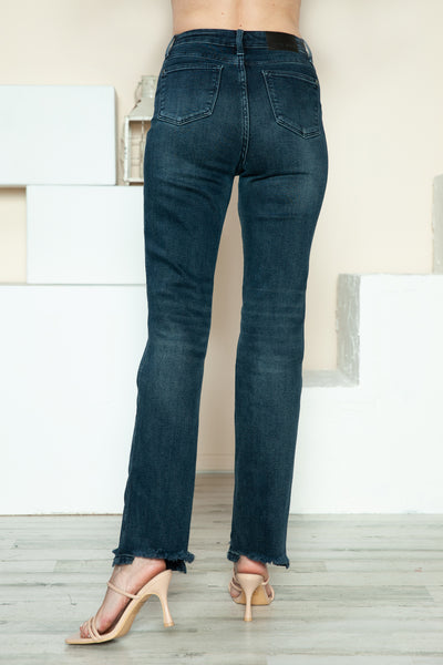 Explore More Collection - Judy Blue Full Size Button Fly Hem Destroy Straight Jeans