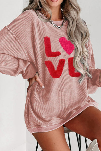 Explore More Collection - Valentine’s Day LOVE Round Neck Long Sleeve Sweatshirt