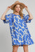 Explore More Collection - Umgee Two Tone Abstract Print Puff Sleeve Dress