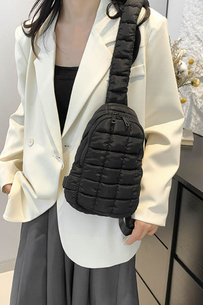 Explore More Collection - Quilted Nylon Crossbody  Bag