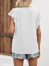 Explore More Collection - Full Size Ruffled Notched Cap Sleeve T-Shirt