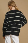 Explore More Collection - Umgee Wool Blend Striped Round Neck Sweater