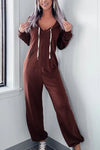 Explore More Collection - Full Size Drawstring Long Sleeve Jumpsuit